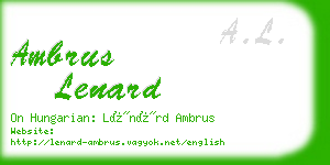 ambrus lenard business card